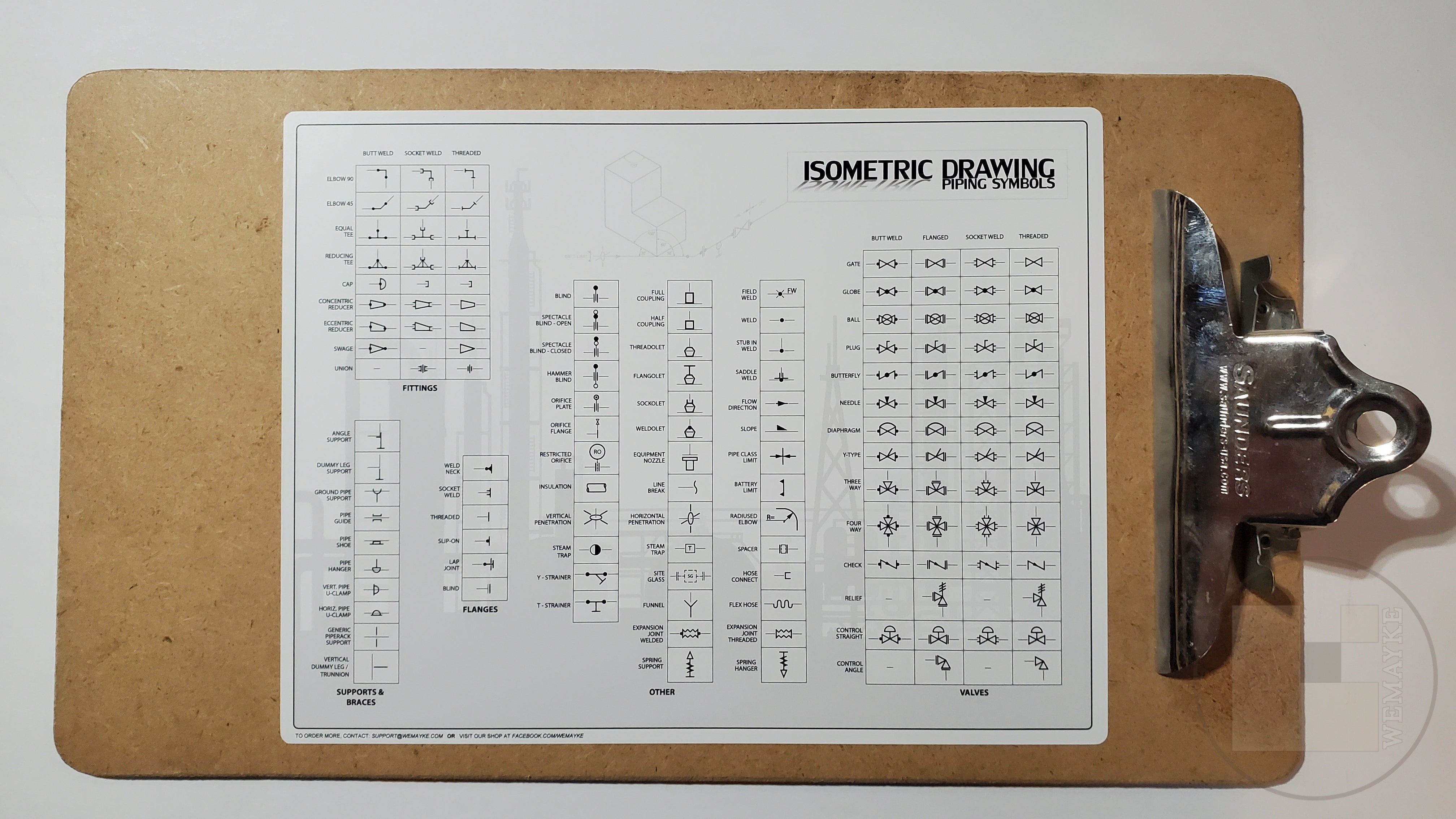 Clipboard Isometric Drawing - Piping Symbols Decal